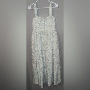 White floral print dress (Pants store)